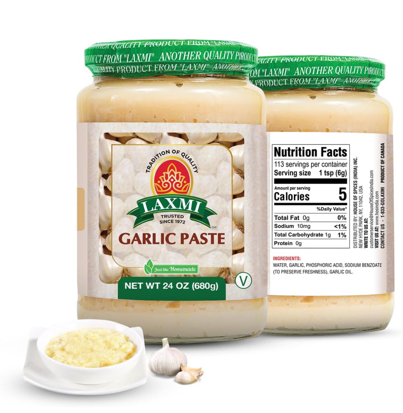 Laxmi Garlic Paste 24 oz (each) - SHOBZEE